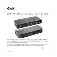 "Club 3D CSV-1382 KVM/Audio Switch Desktop - Boost Your Workflow with Seamless Connectivity!"
